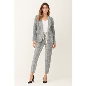 Made in Italy Snake Print Suit Set | Blazer + Pants | Cotton Stretch | M/L